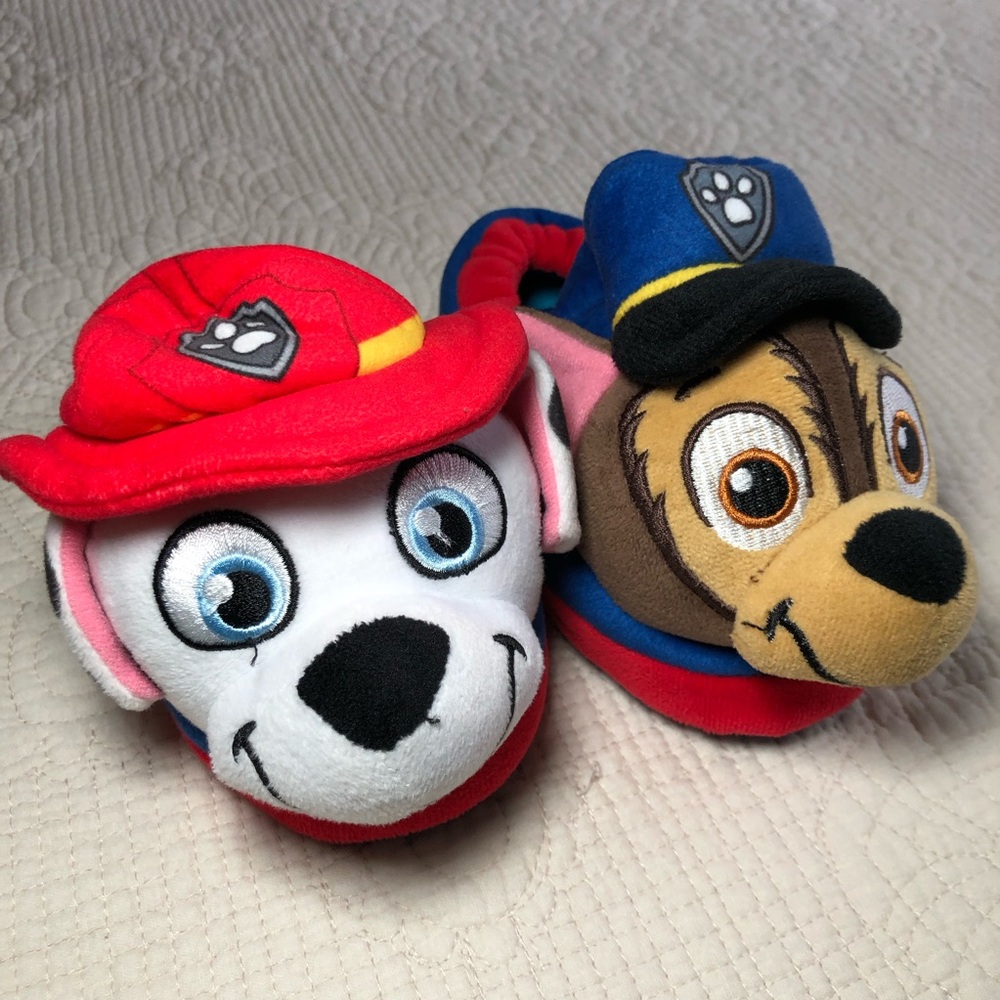 Paw Patrol Kid’s Marshall and Chase Slippers Size 9-10